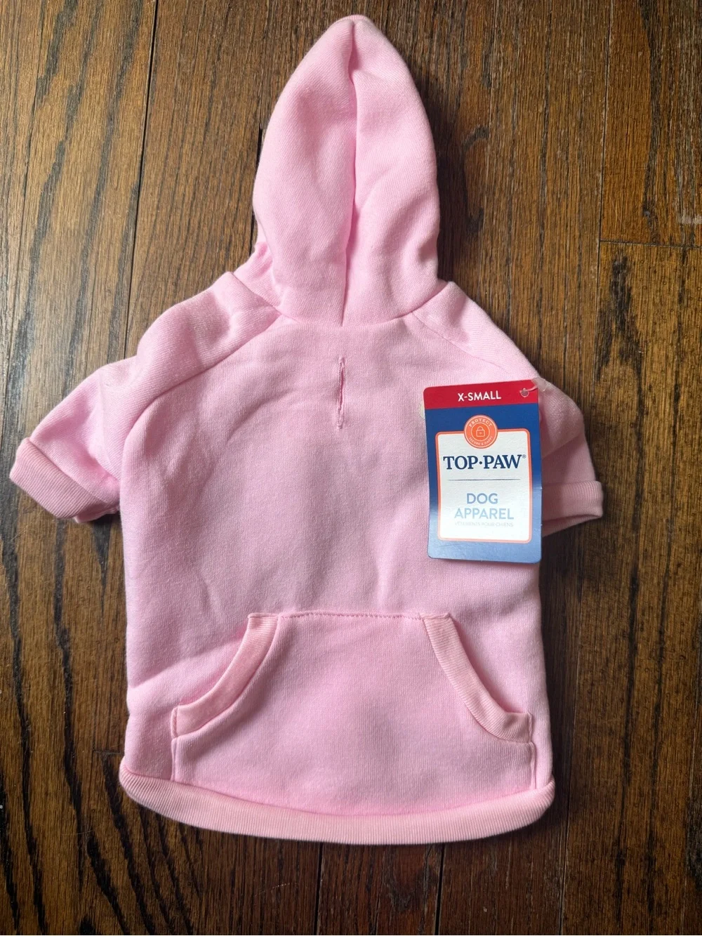 Top Paw Light Pink Pullover Dog Hoodie with Paw Accent